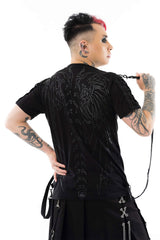 mens grunge goth skeleton spine top