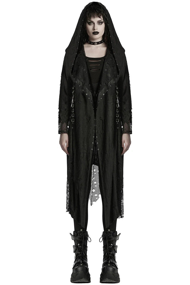 womens fishnet oversized duster 