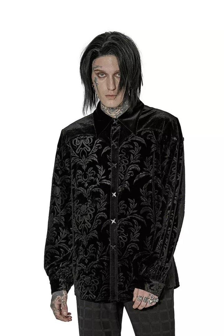 gothic button-up mens shirt