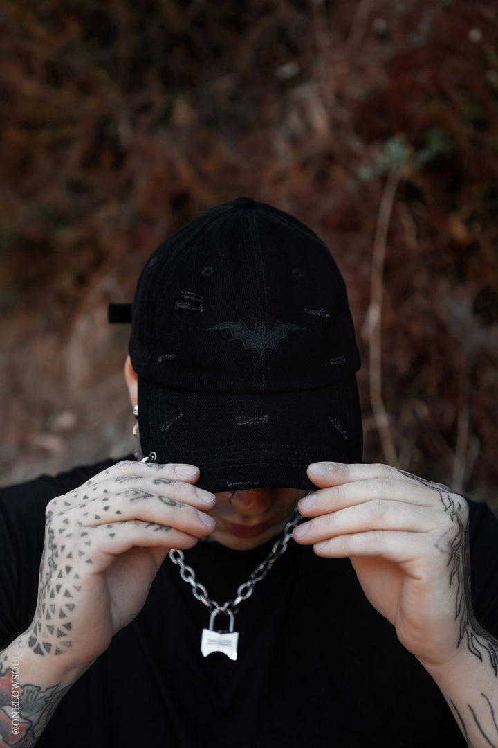 Vampire Bat Pierced Baseball Cap