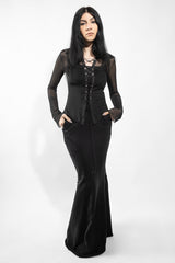 flared long sleeve gothic top