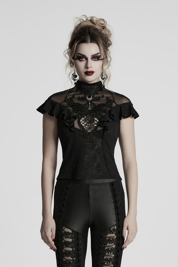 ruffled lace shirt