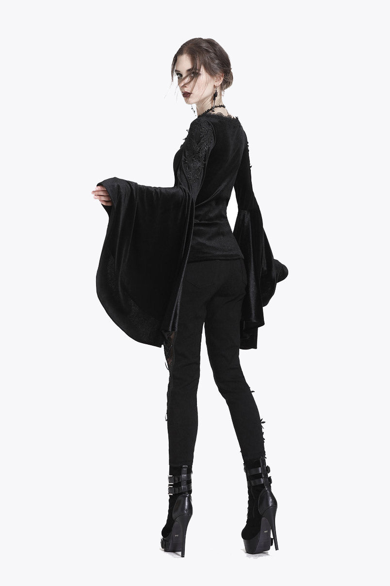 womens flare sleeve long sleeve top