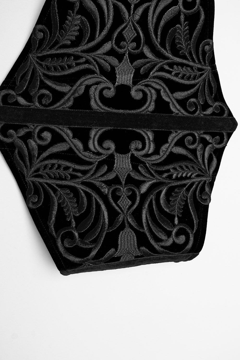 embroidered lace velvet witchy corset