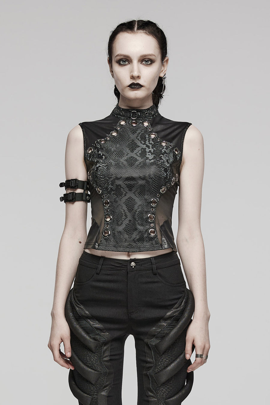 womens gothic snake skin top