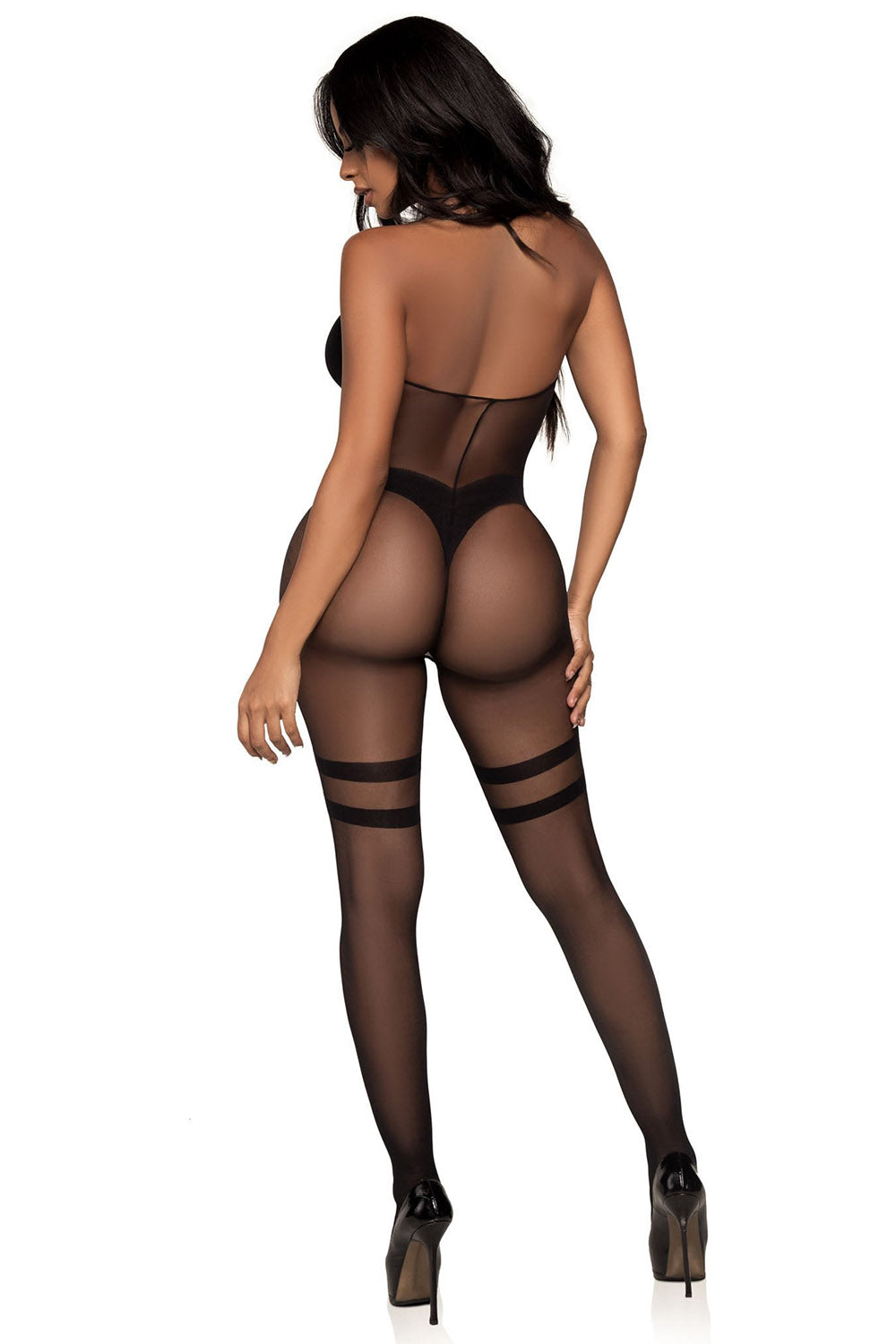womens opaque mesh goth lingerie 