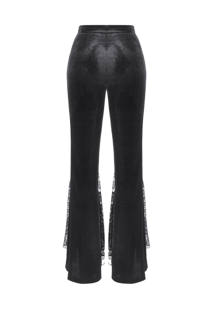 romantic goth black velvet pants by dark in love