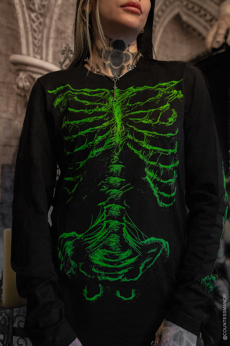 Zombie Rot Skeleton T-shirt [Monster Green]