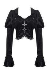 womens black high-waisted gothic jacket