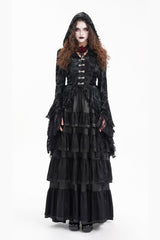 womens ruffled goth coat