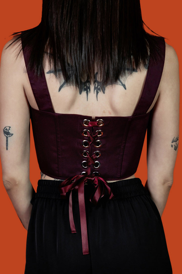 womens vintage goth lace-up corset top