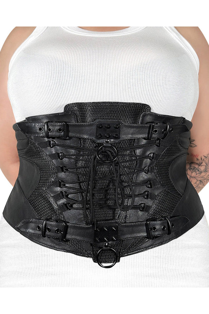 womens plus size leather gothic corset