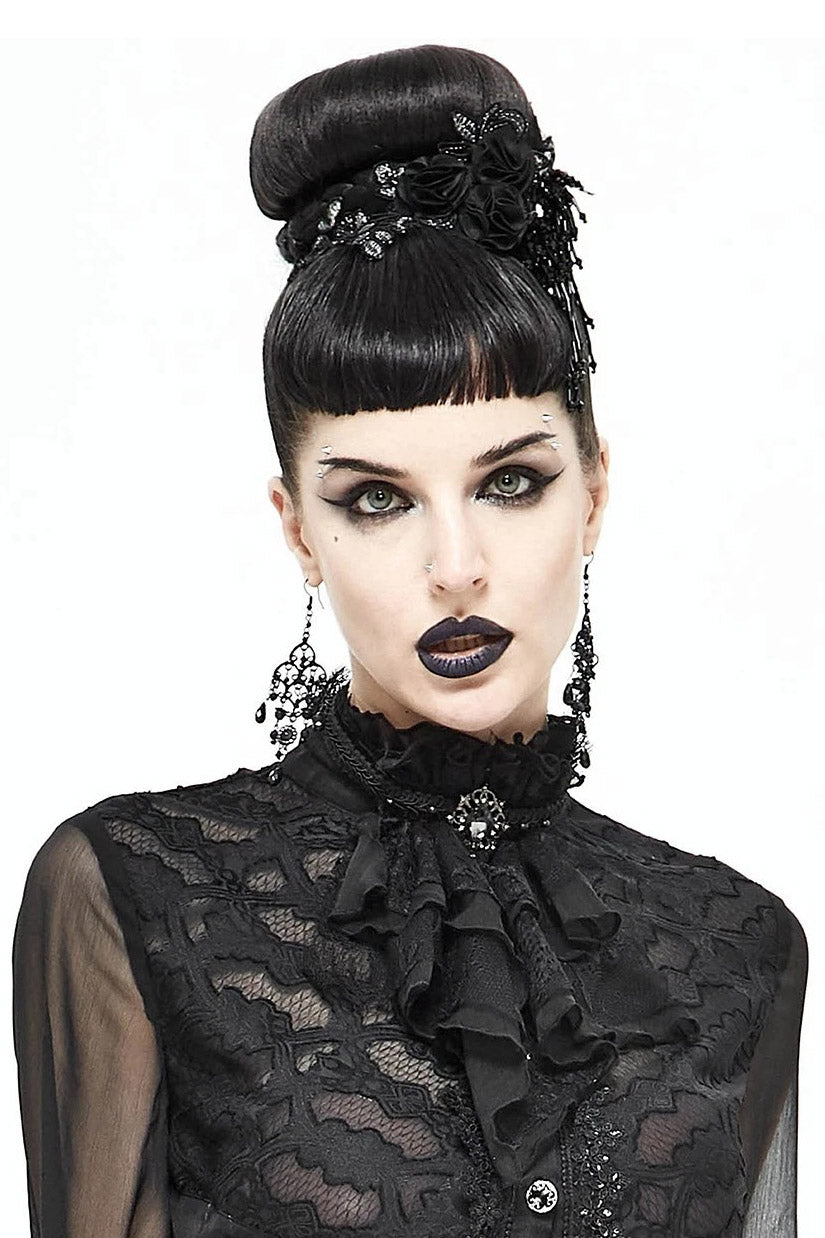 lace ruffle cravat necktie