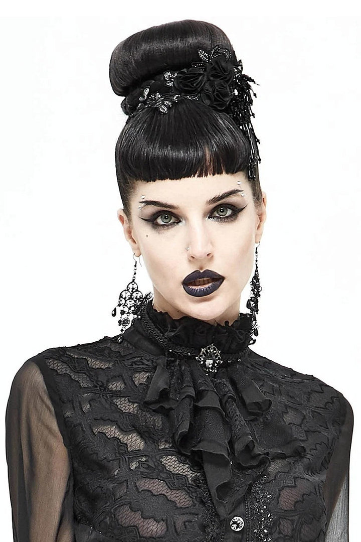 lace ruffle cravat necktie