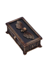 gothic skull dead butterfly moth  jewelry box