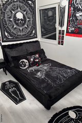 heavy metal dark werewolf throw blanket 