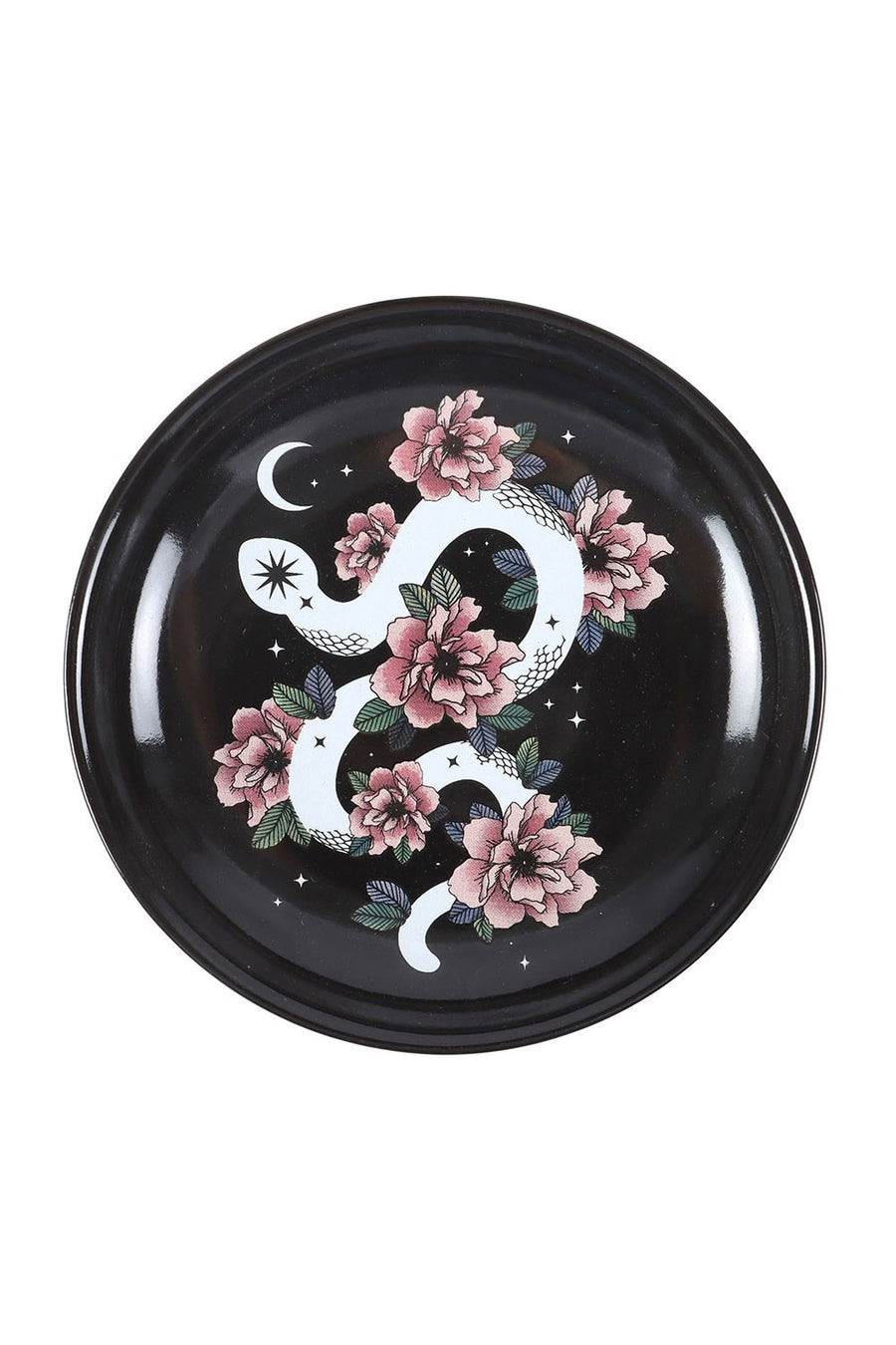 black ceramic gothic trinket dish