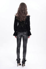 classical gothic vampire black velvet peplum top