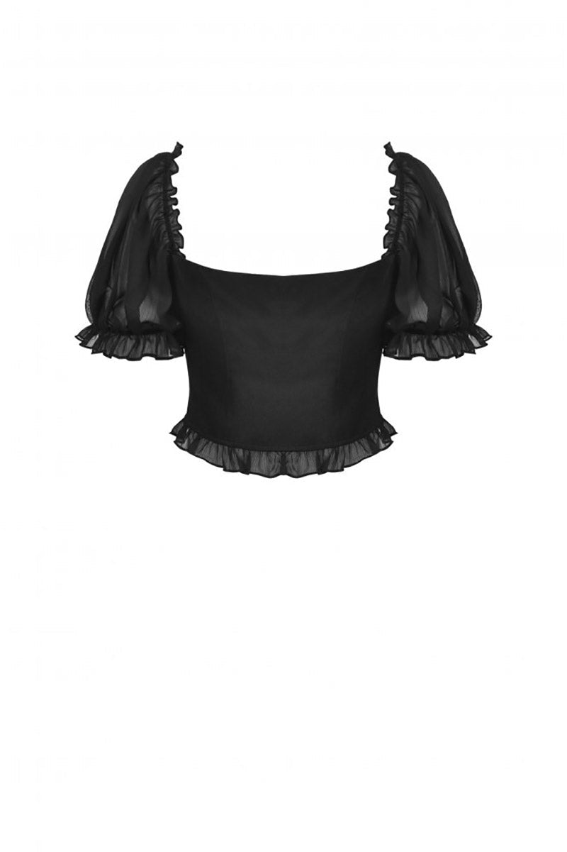 Goth Doll Crop Top - womens tops - VampireFreaks - Dark In Love