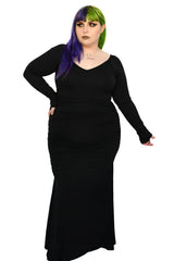 gothic maxi dress with thumbholes
