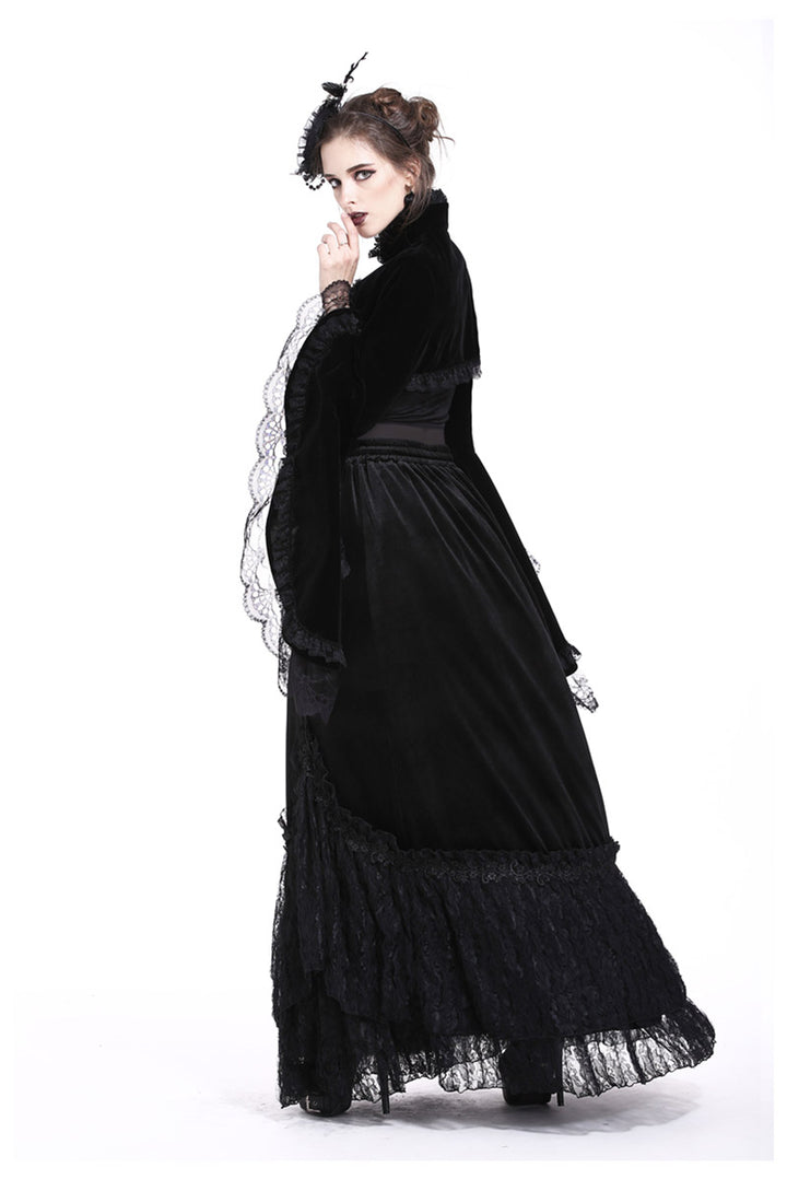 womens black velvet gothic jacket