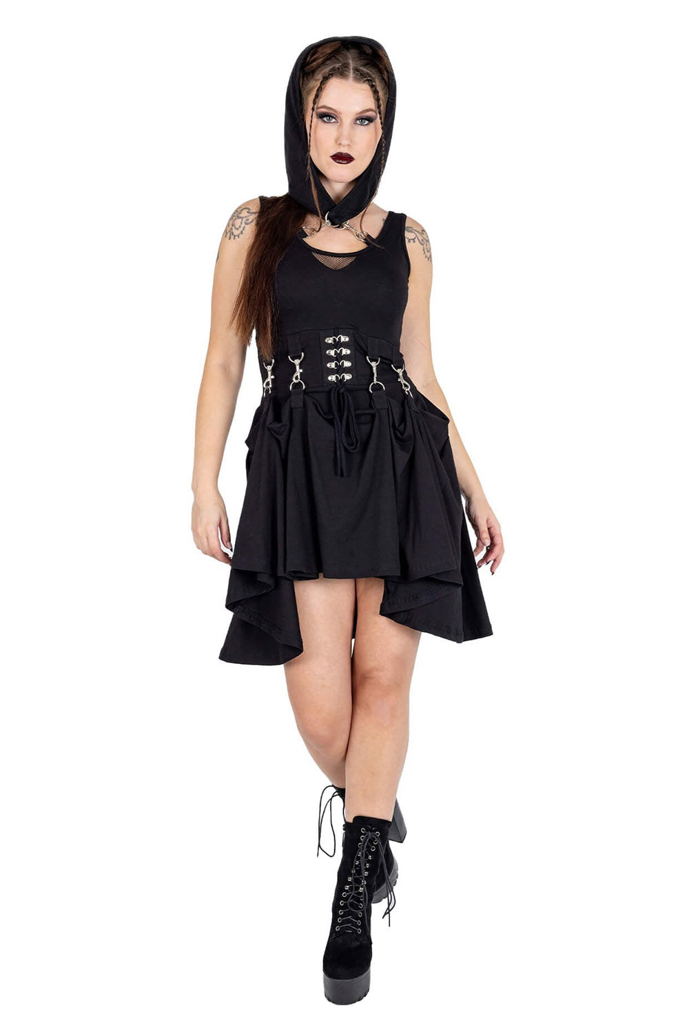 black bustle goth dress