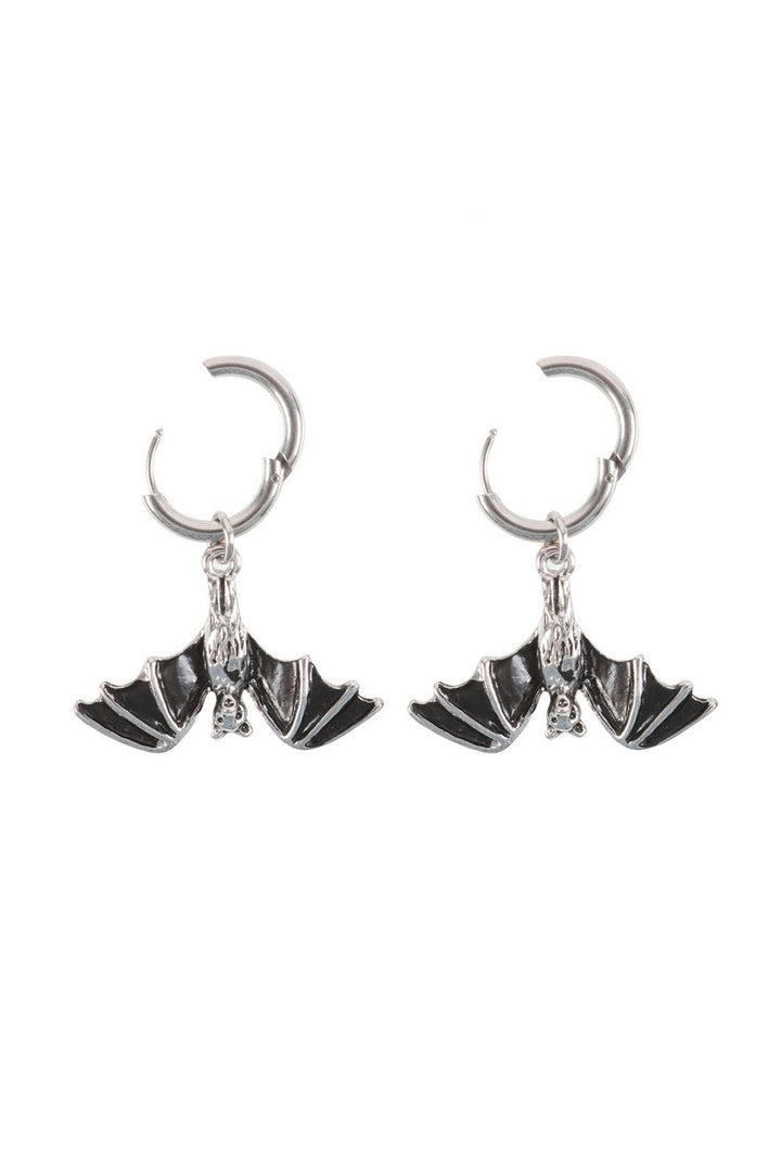 stainless steel punk bat earrings