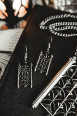 hypoallergenic gothic silver earrings