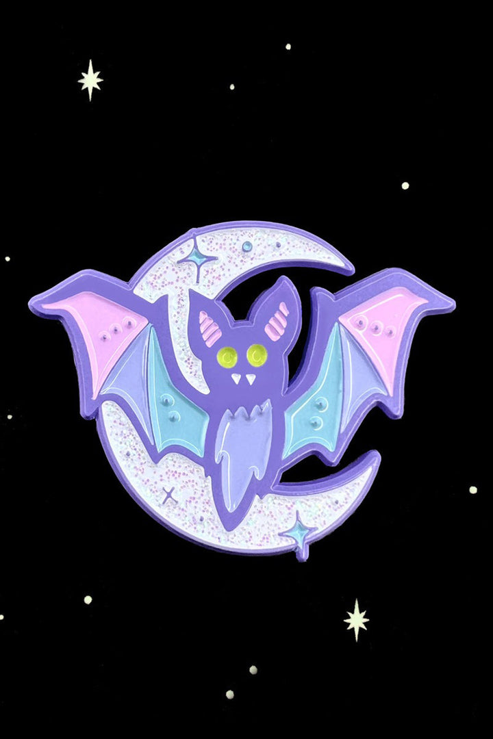 Moon Bat Enamel Pin