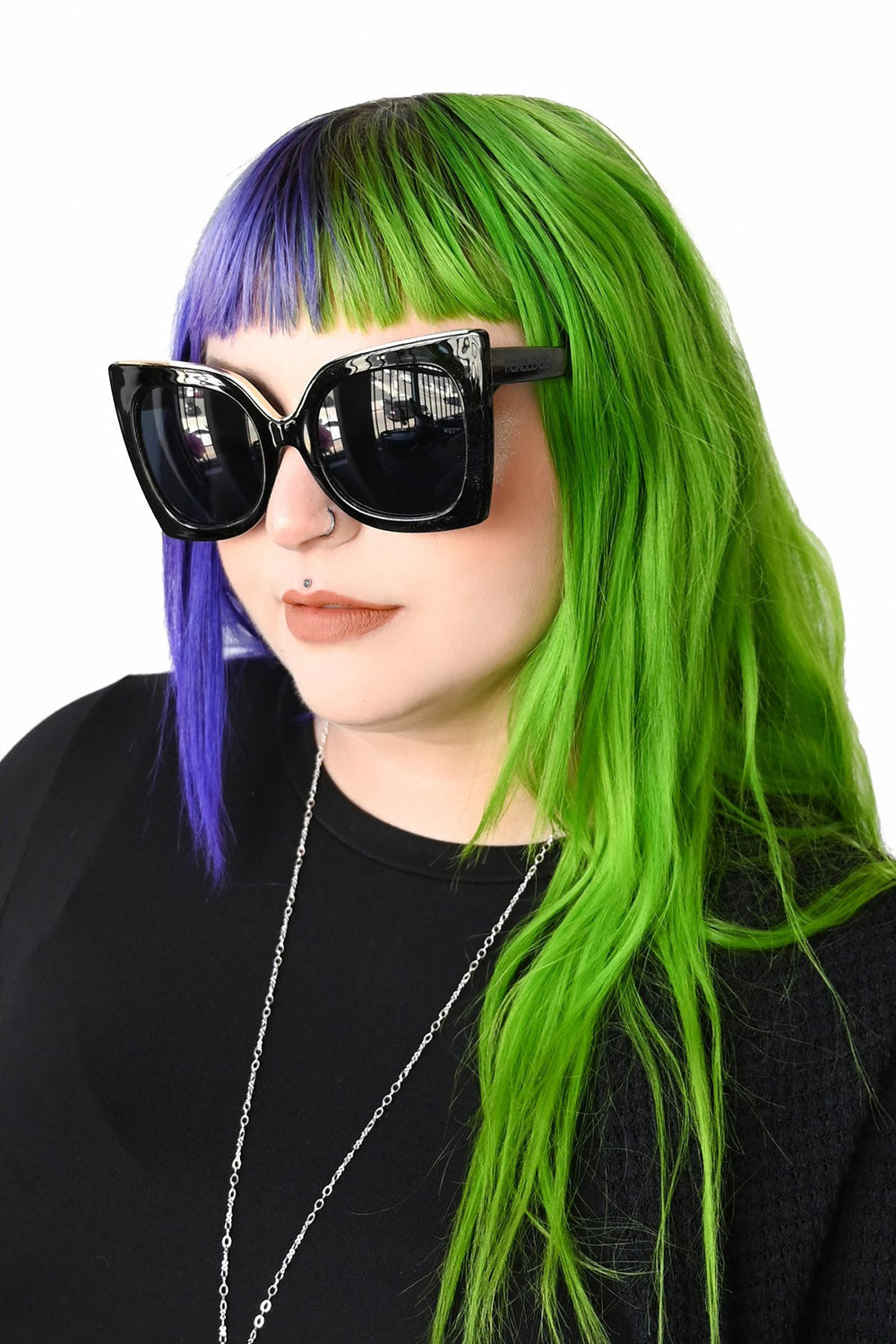 gothic cateye black oversized sunglasses