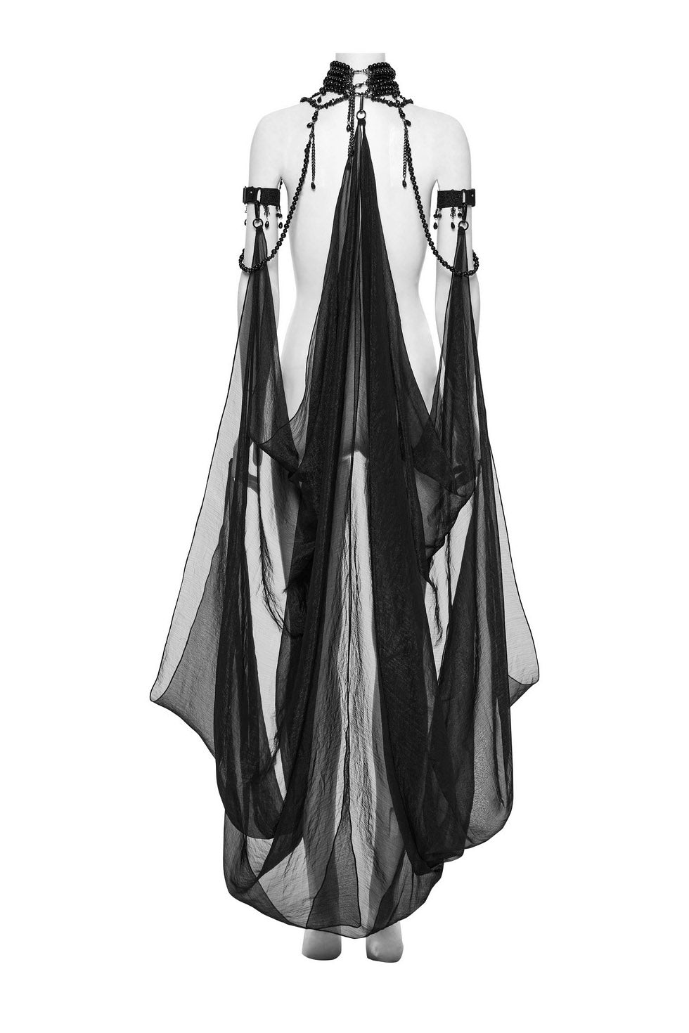 gothic mesh romantic off the shoulder capelet 