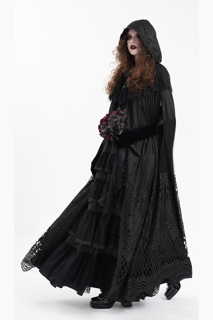 long gothic lace cloak