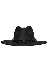 black suede gothic wide brimmed hat