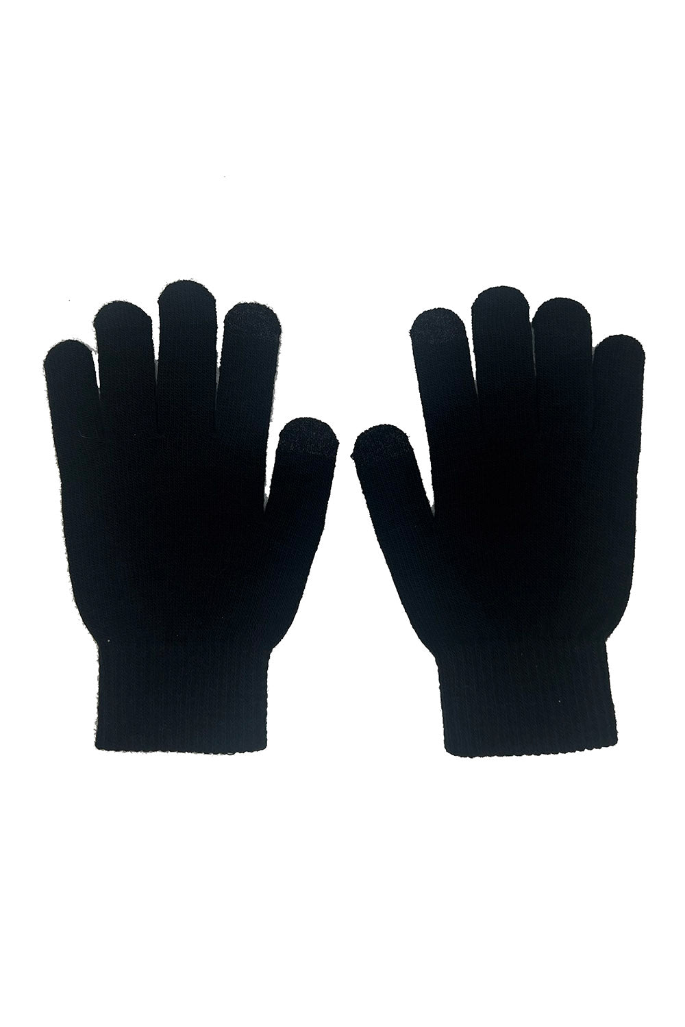 black knitted emo gloves