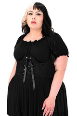 underbust lace-up top with adjustable shoulder straps 