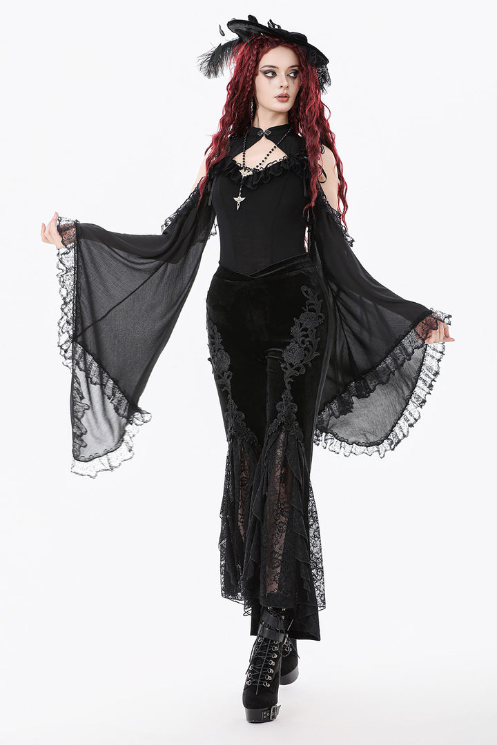 high rise black gothic pants