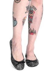 spiderweb vegan leather flats