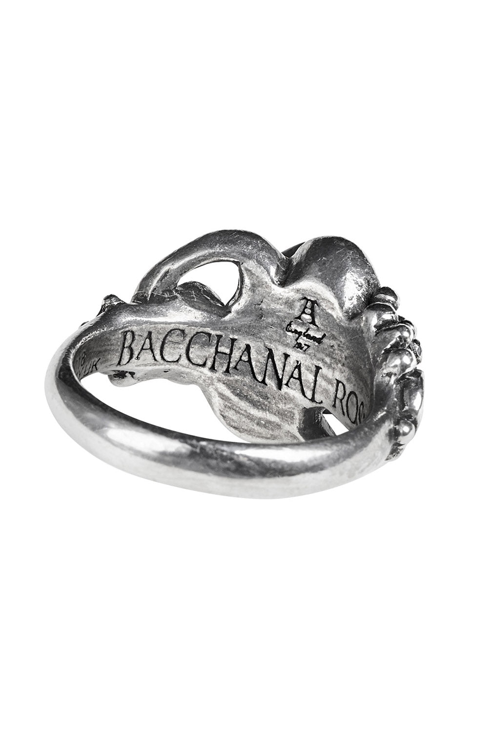 dark black rose pewter ring