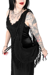 dark eyelet strap hippie goth purse by foxblood