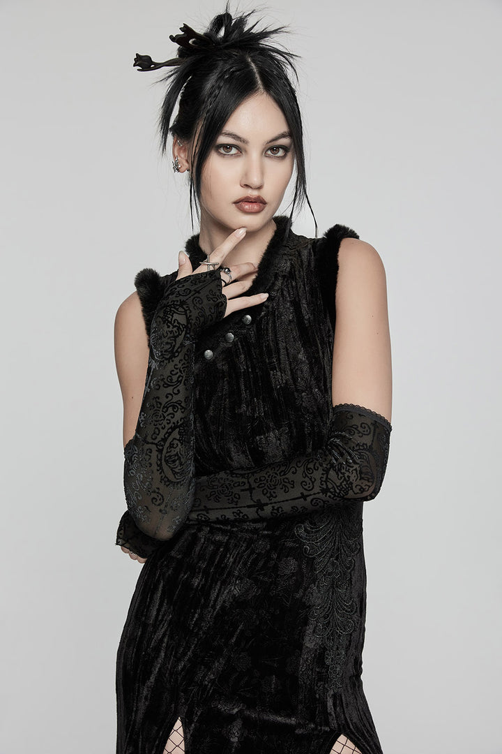 gothic glove set and matching dress