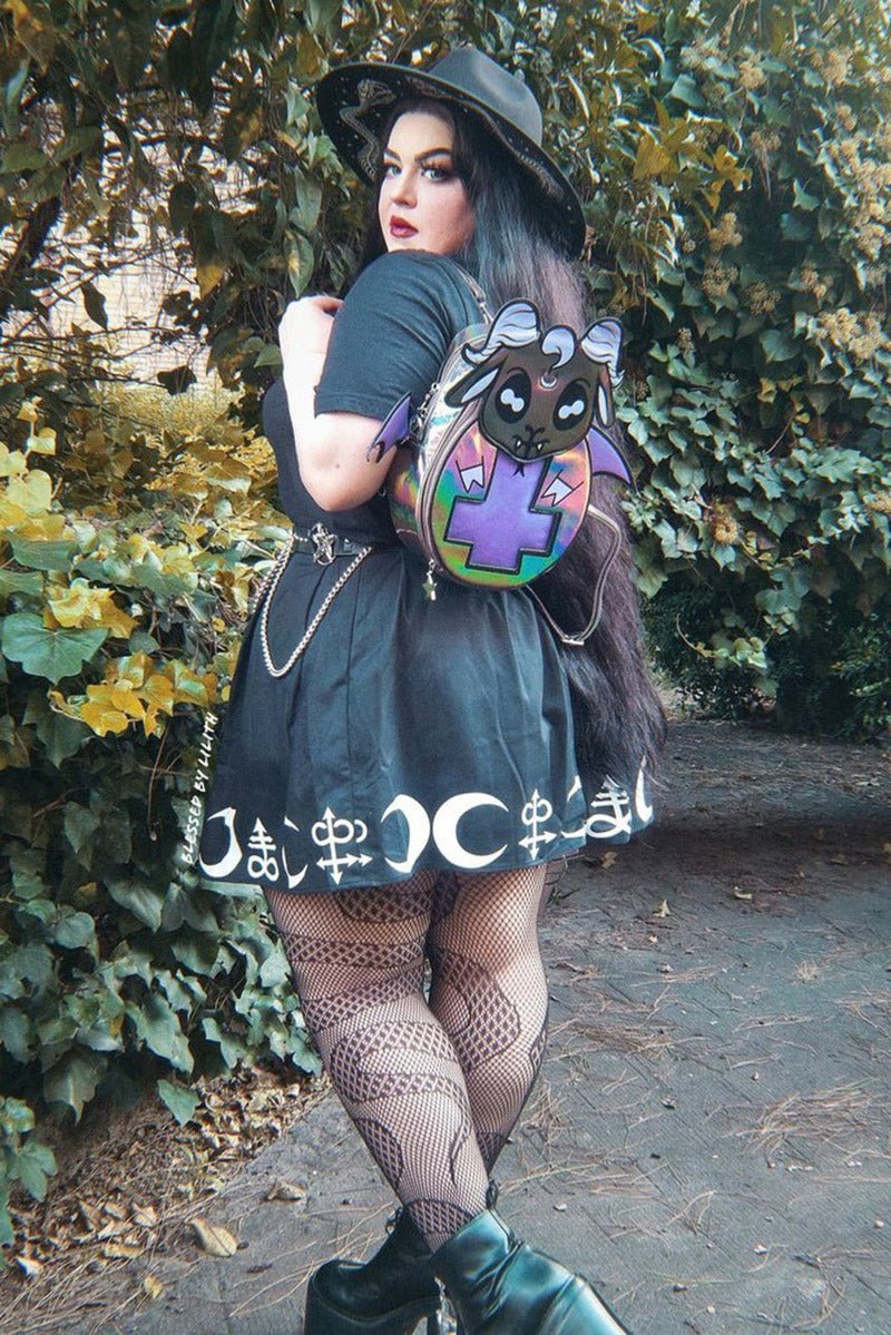 Goth Goatie Ita Bag [HOLOGRAPHIC GREY] - bags & wallets - VampireFreaks - Blessed by Lilith