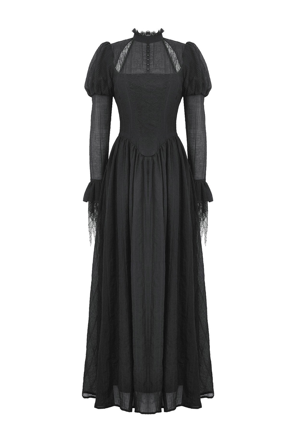corset long black witch dress