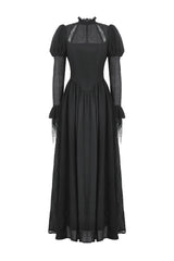 corset long black witch dress