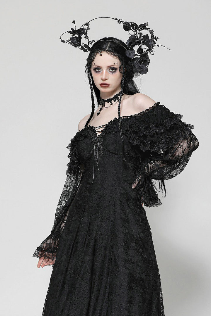 black lace renaissance dress 