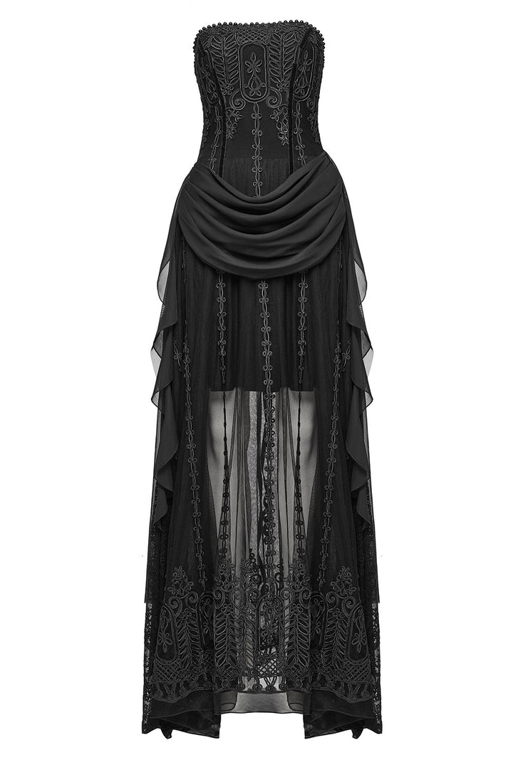 sheer mesh gothic long gown