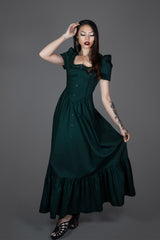 lively ghosts dark green witch dress