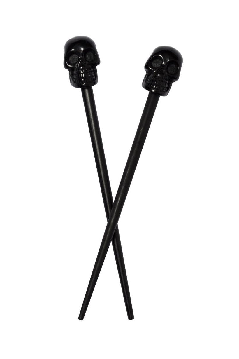 Skull Collection Black Hair Sticks