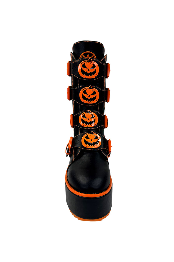 jack-o-lantern gothic boots for women