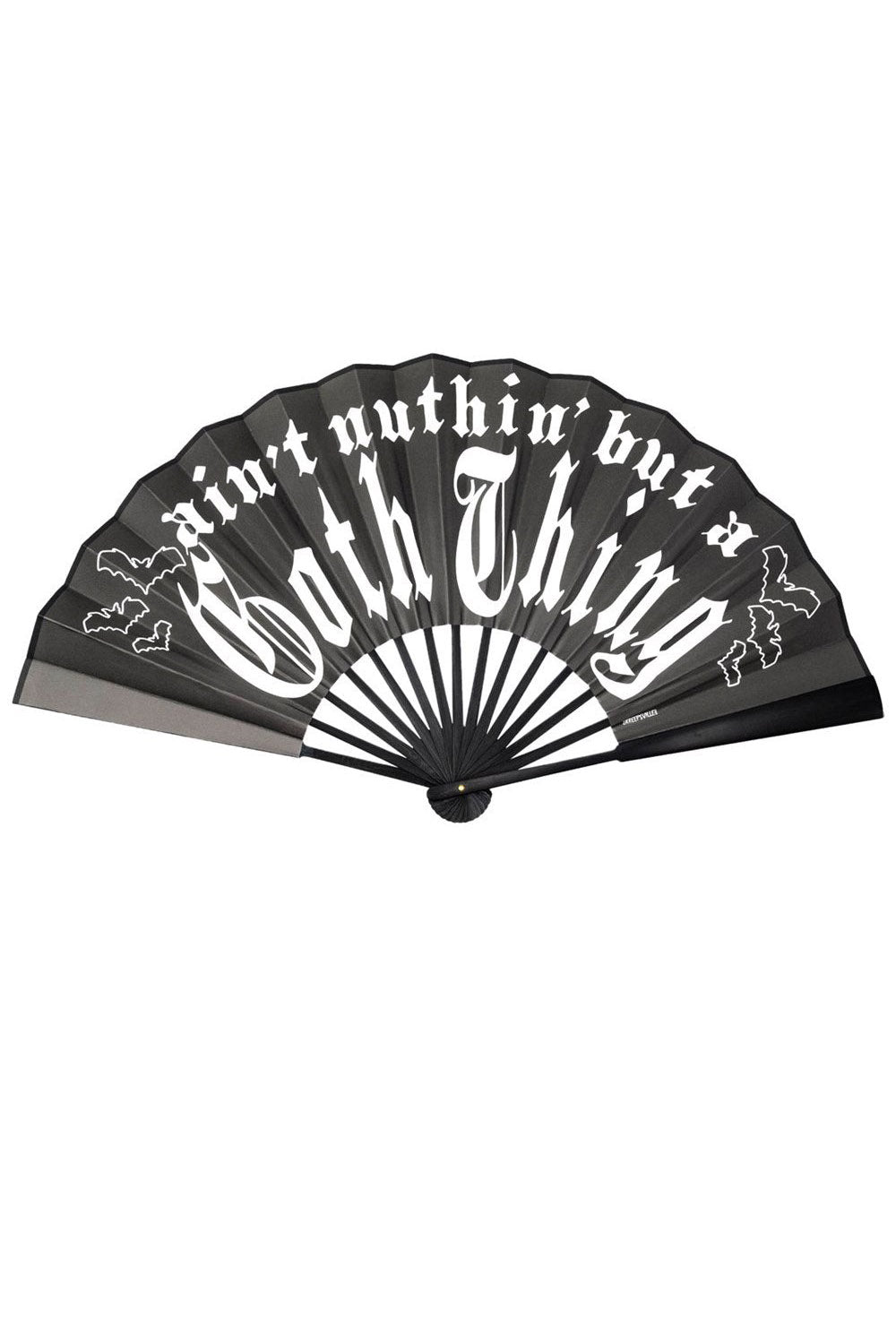 black rockabilly hand fan