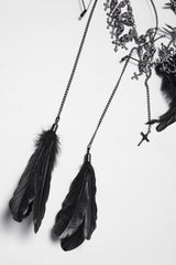 black feather gemstone headband 
